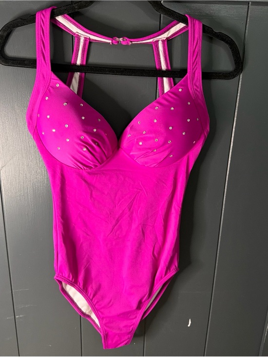 Lady M Other - Magenta Pageant Rhinestone One-Piece Swimsuit